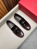 Ferragamo Brown calfskin Leather Shoes-Ferragamo Man Business Leather Shoes